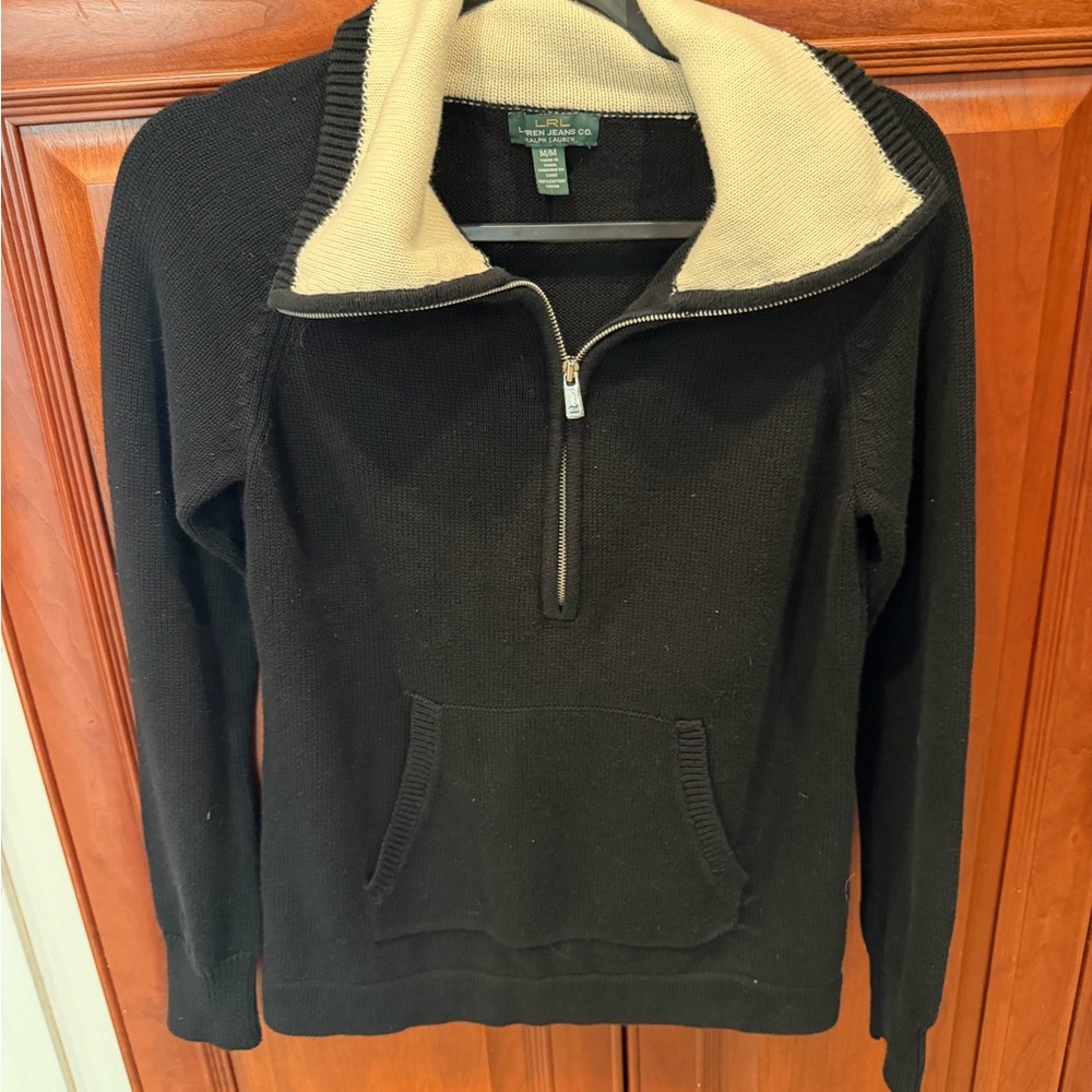 Ralph Lauren Black and Cream Knit Sweater